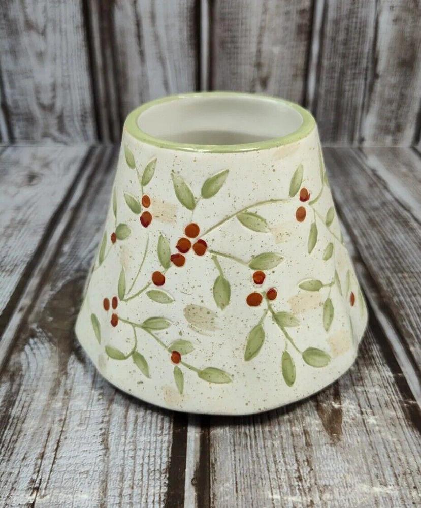 Yankee Candle Small Candle Jar Shade 3" Mandarin Berry Speckled Cream EUC